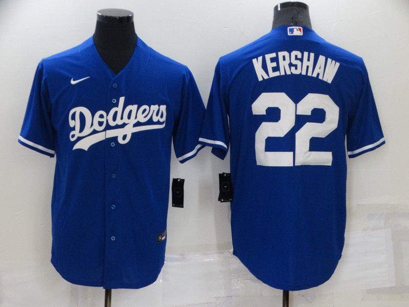 Men Los Angeles Dodgers 22 Kershaw Blue Game Nike 2022 MLB Jersey